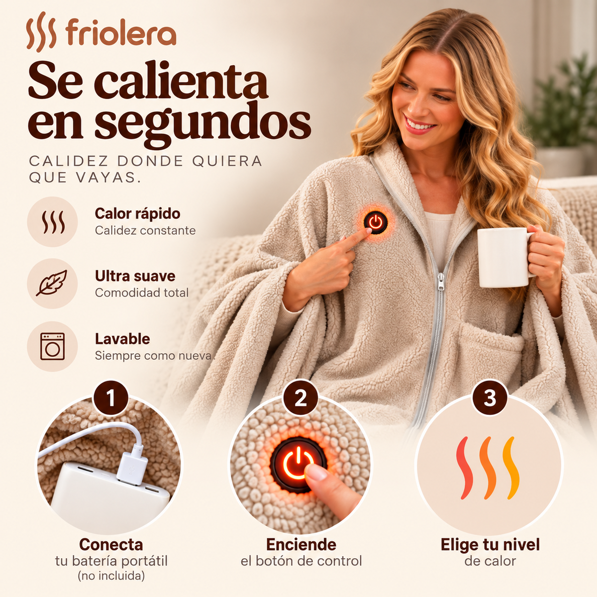 Manta calefactable para no pasar frío en casa